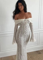 Seraphina – Lace Off-Shoulder Maxi Gown