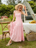 Tru Tiered Ruffle Maxi Dress Light Peach FINAL