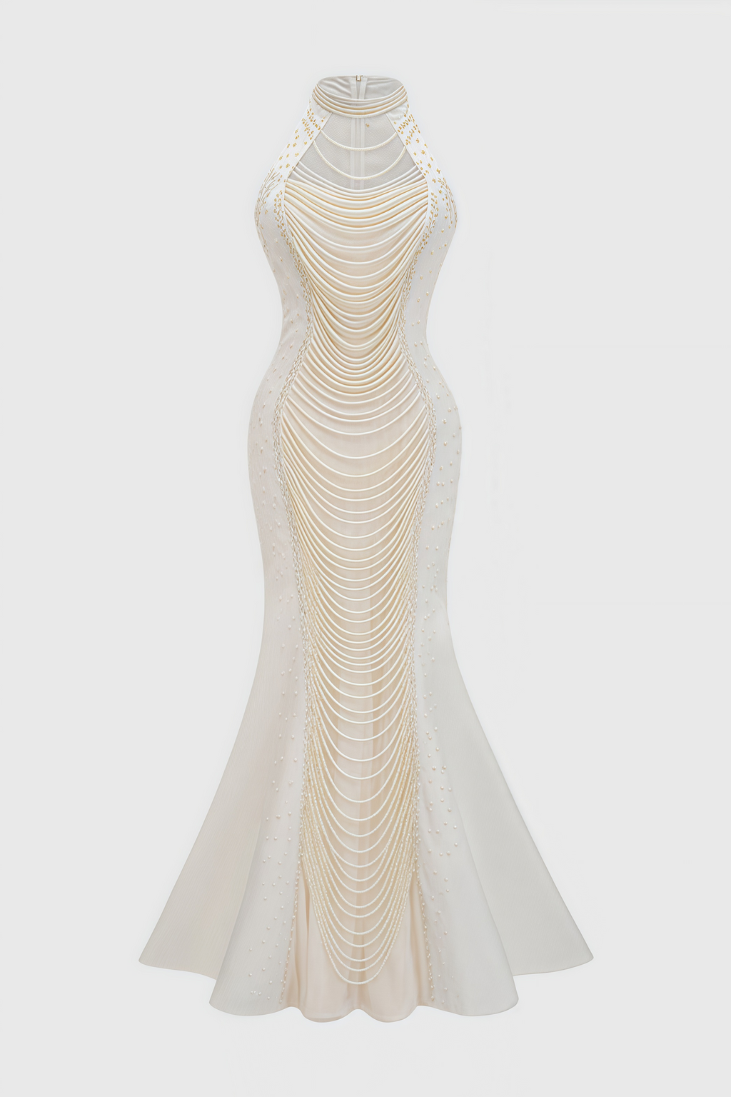 Binlk Beaded Round Neck Sleeveless Maxi Dress