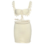 Twist Front Cutout Skirt Set