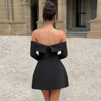Barbara 2.0 Off Shoulder Mini dress Black