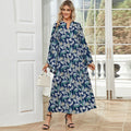 Dress Printed Elegant Batwing Sleeve Arabic Robe