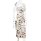 Niana Floral Satin Midi Dress