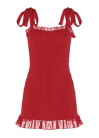 Bella Rouge Ruffled Tie Strap Mini Dress