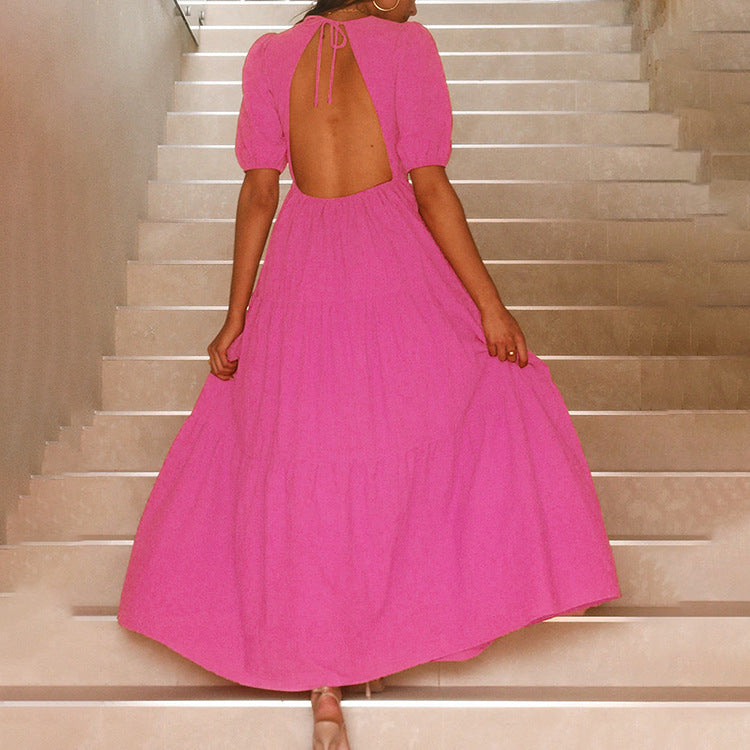 Follow My Lead Tiered Maxi Dress Baby Pink