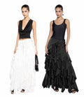 Mercedes Statement Women's Evening Dress with Flowing Ruffle Details Elevated Occasion Wear