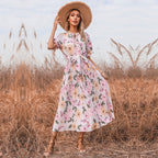PREORDER Quiet Escape Floral Pleated Midi Dress Ivory