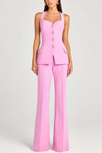 Women Power High Rise Side Zipper Flare Slim Fit Pants