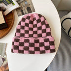 Checkered Knit Hat