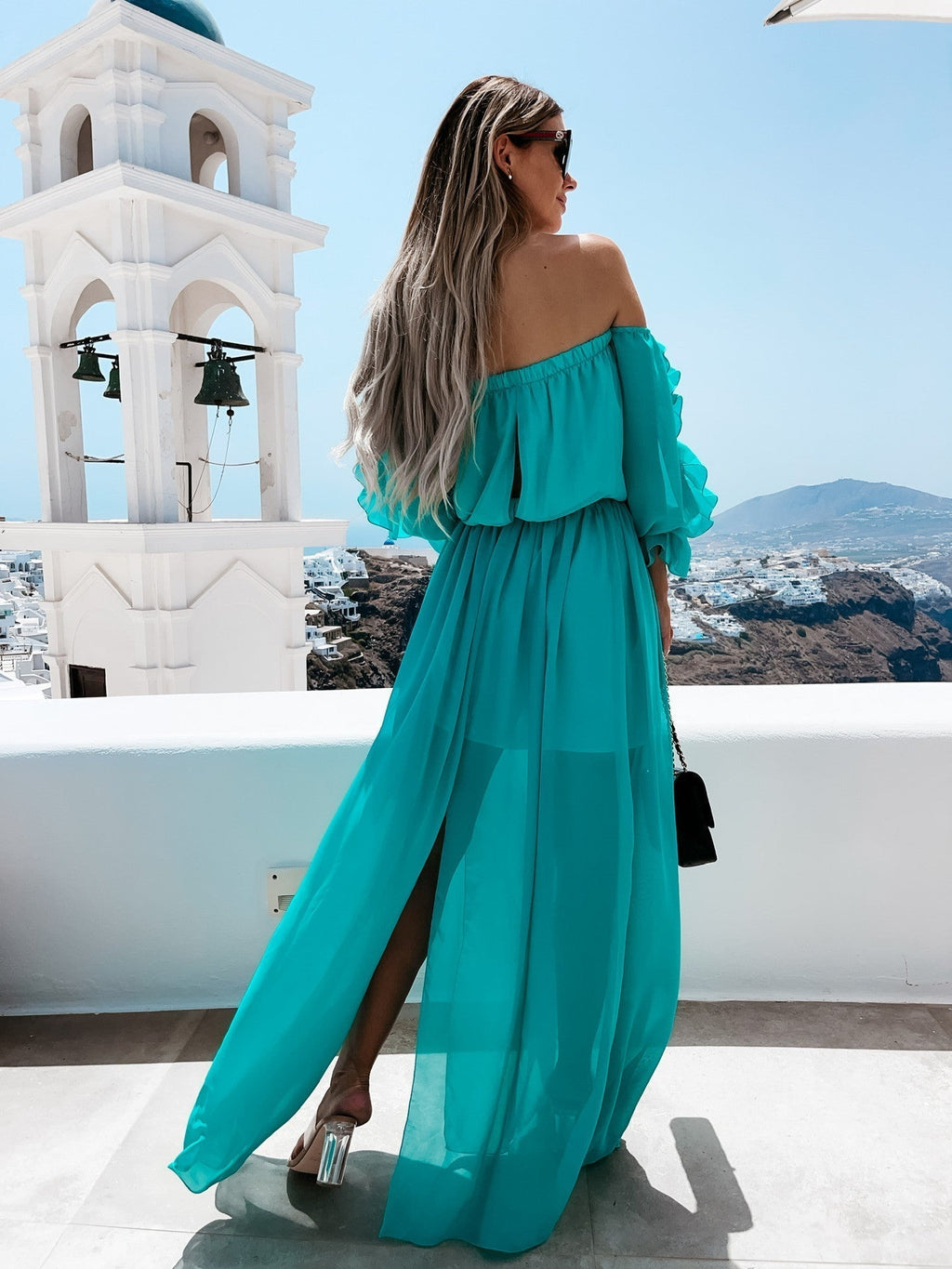 Peacekeeper Off The Shoulder Midi Dress Soft Sage