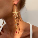 Coastal Metal Starfish Shell Irregular NeckLace
