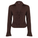 Ailen Striped V-Neck Shirt