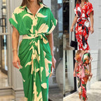 Amelia Elevated Women's Floral Print Tie Front Maxi Dress Occasion Wear