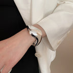 Asymmetrical Twisted Open Cuff Bracelet