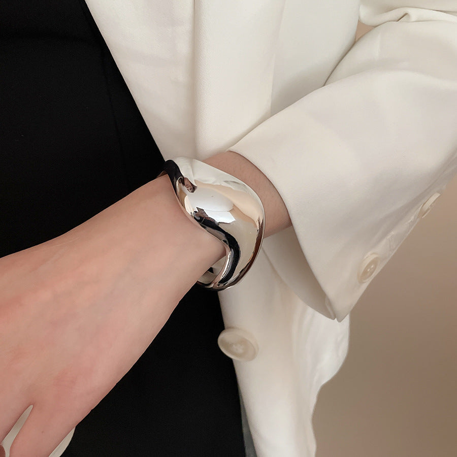 Asymmetrical Twisted Open Cuff Bracelet