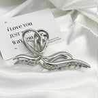 Premium Bow Metallic Large Hair Claw