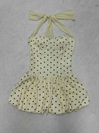 Polka Dot Halterneck Bubble Mini Dress X