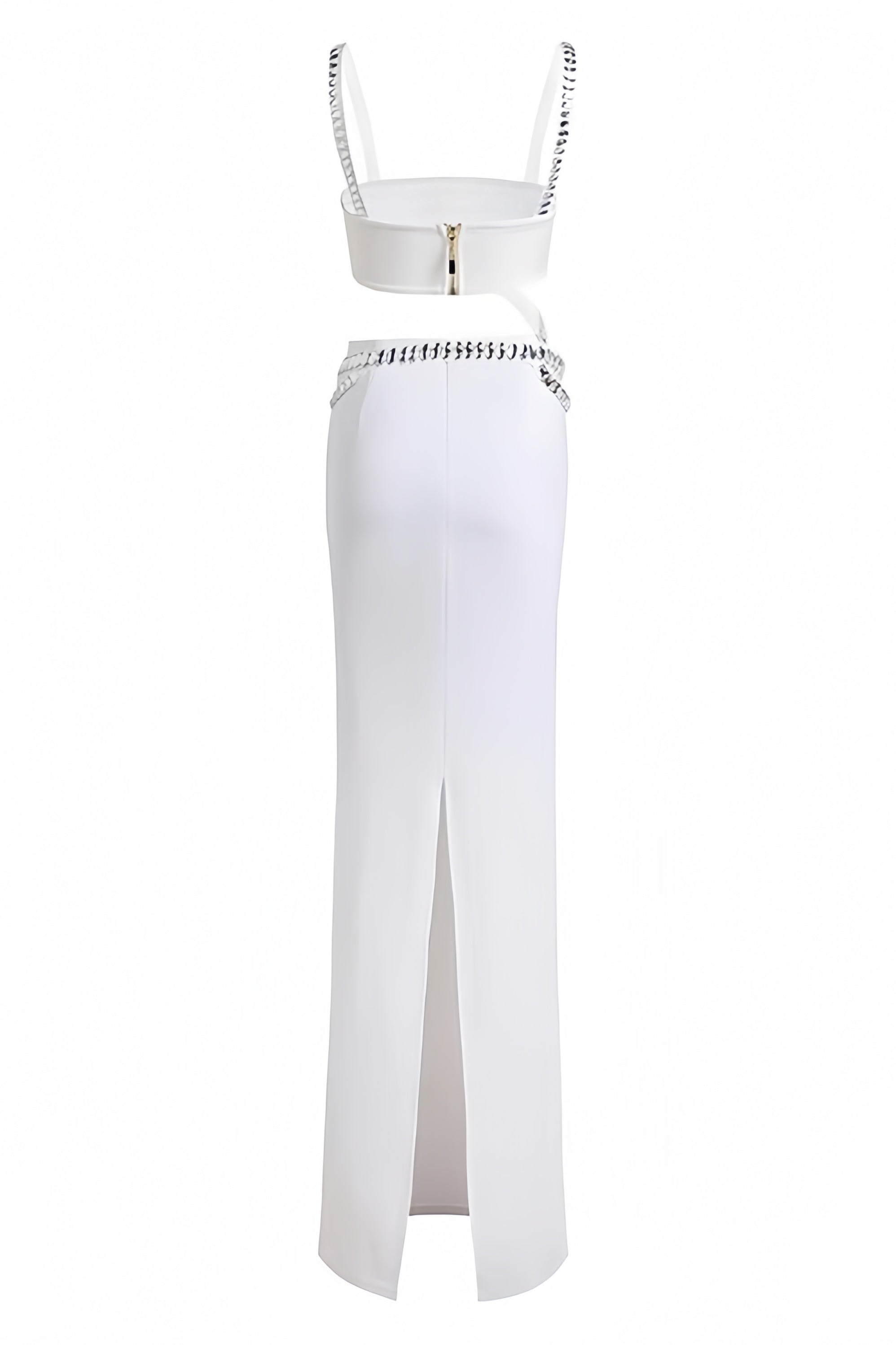 Megan Studded Suspender Halter Maxi Dress Set