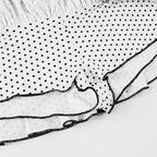 Polka Dot Patchwork Color Block Cute Tiered Slim Mini Skirt
