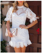 Champs lys������������������������������������es Embroidered Lace Dress