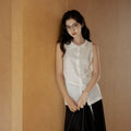 Sleeveless Light Pink Belted Top