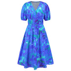 V Neck Bohemian Printed Dress A Line Dress