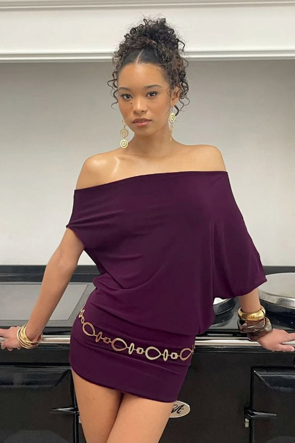 Lianne Ruched One-Shoulder Mini Dress
