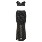Rayyan Dot Mesh Skirt Set