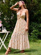 Loved By You Floral Midi Dress Blush