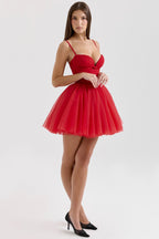 Mesh stitching suspender princess tutu dress