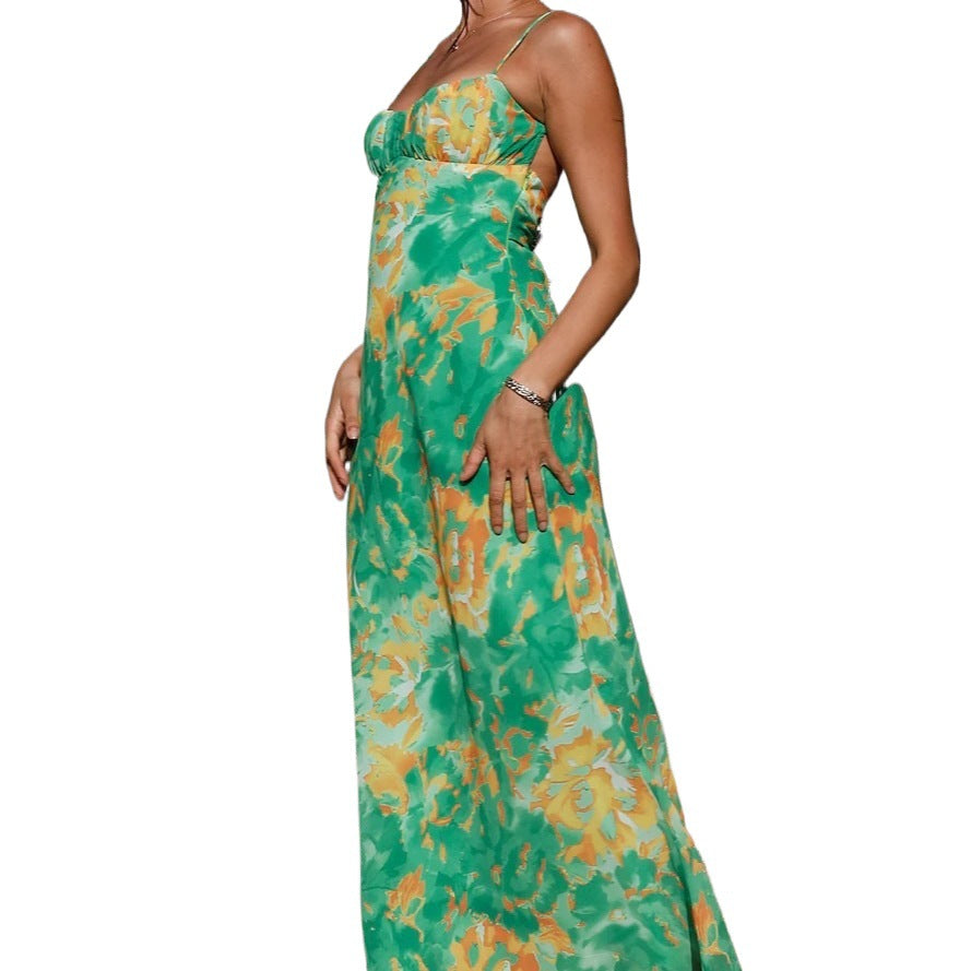 Wanda Exclusive Women's Floral Maxi Dress with Ruffle Hem Designer Edit