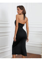 Elegant Strap Backless Asymmetric Dress