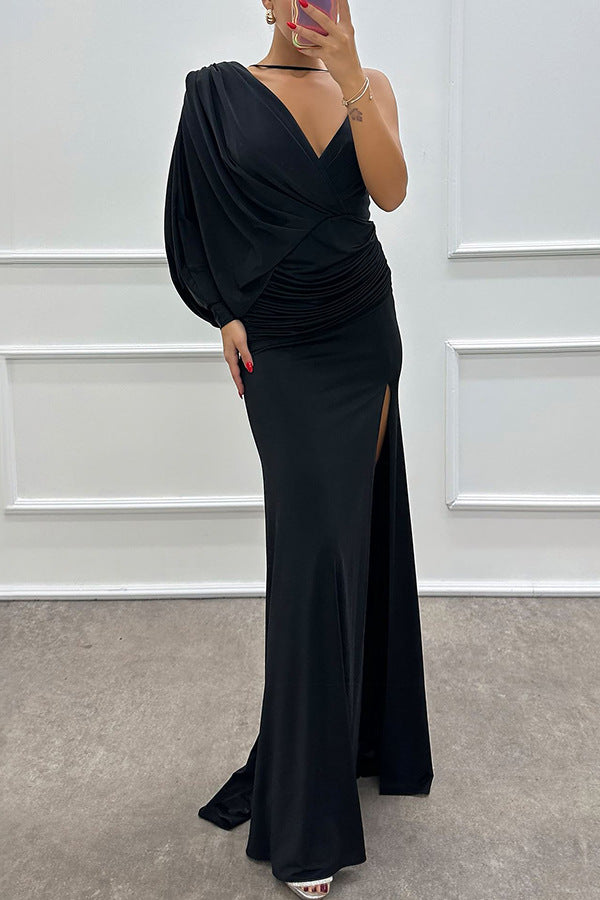 V neck Design Dress Evening Dress