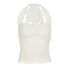 Lace Trim Halter Camisole Top