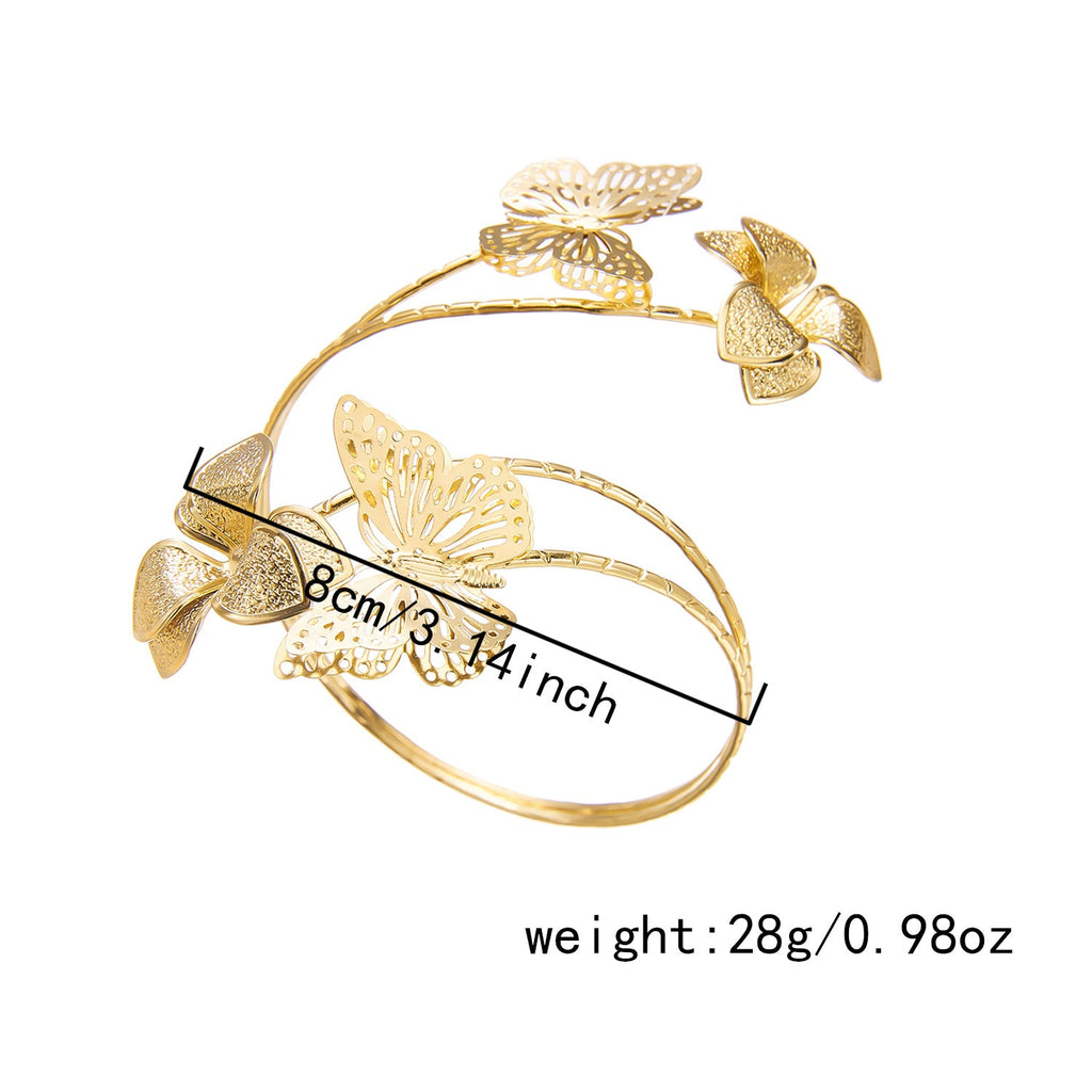 Irregular Cutout Butterfly Floral Bracelet