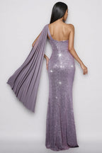 Nani Purple Sequin Fishtail Maxi Dress