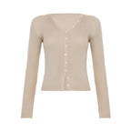 Karaline Ribbed Knit V-Neck Top