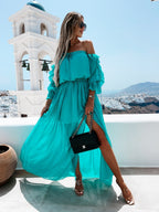 Peacekeeper Off The Shoulder Midi Dress Soft Sage