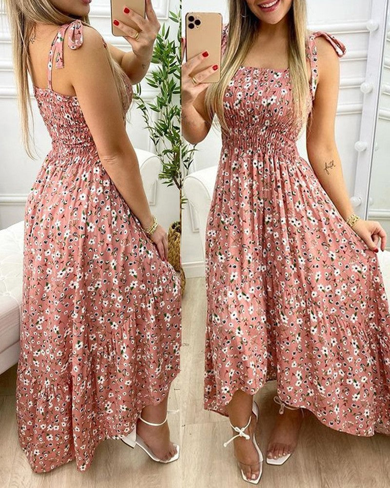 Xenia Luxe Women's Floral Maxi Dress with Adjustable Shoulder Straps Evening Wear Edit