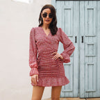 Chanler Floral Adjustable Balloon Sleeve Dress FINAL