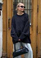 Midnight Blue Relaxed Knit Sweater