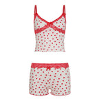 Ciera Heart Print Lace Short Set