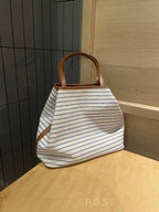 Rhoda Striped Canvas Tote Bag