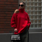 Deliyah Knit Cold Shoulder Sweater