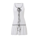 Bow Tie Mesh Sleeveless Tank Dress