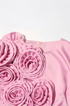 Samala 3D Floral Satin Maxi Dress