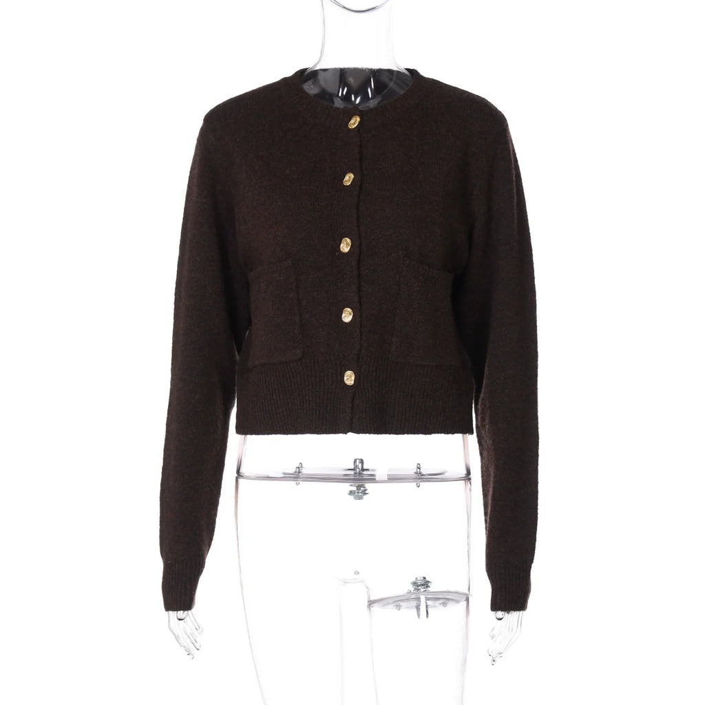 Jennah Coffee Knit Cardigan