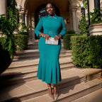 Plus Size Blouse Collar Dress Party Cocktail Fishtail Clothes Dresses