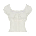 Marianna Puff Sleeve Smocked Crop Top