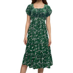 Cecilia Minimalist Women's Floral Pleated Maxi Dress Designer Edit